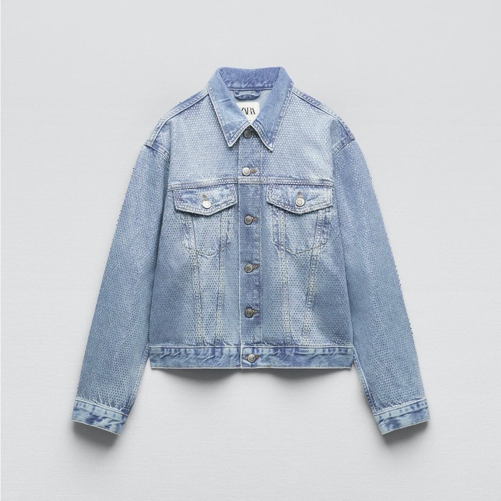 Zara Rhinestone Denim Jacket